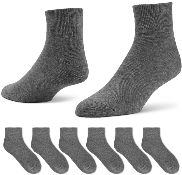 BCG  Athletic Quarter Socks 6 Pack Grey