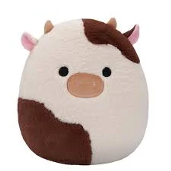 Squishmallows FuzzAMallow Ronnie The Brown and White Cow Plush Toy