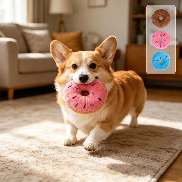 UALSRZL Gog Squeak Toys, Sturdy Simple Design Donut Shaped Puppy Chews Toys, Soft Plush Squeaky Squeaker Dog Toy for Small Dog Exercise, Blue - Walmart.com