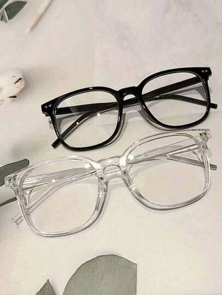 1pcs Square Frame Lens Frame Minimalist Fashion Decoration Glasses Computer Glasses Women Men.