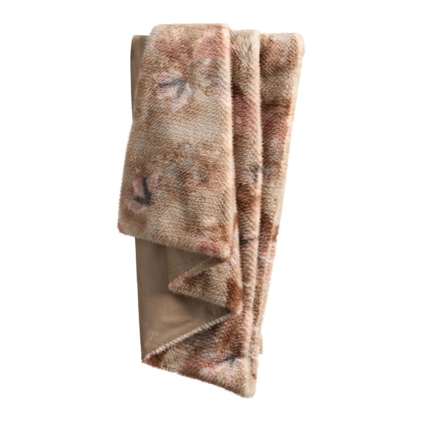 Muted Fuzzy Plush Abstract Watercolor Floral Throw Blanket