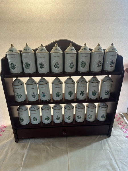 Lenox Spice Garden Jars Set Of 24 With Wood Rack Complete Set 1992