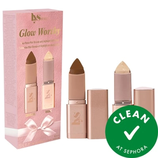 LYS Beauty Mini Glow Worthy Light Bronzer and Highlighter 2-Piece Set Harmony/Brave 0.09oz/2.5g