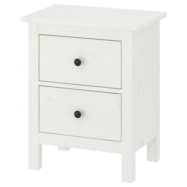HEMNES 2-drawer chest - white stain 21 1/4x26 "