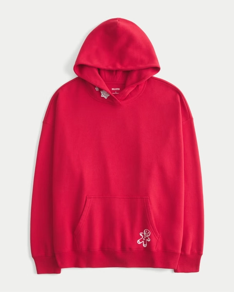 Oversized Glitter Print Sugar Graphic Hoodie
