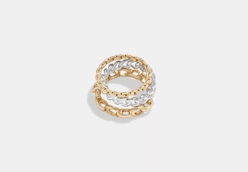 Gold/Silver Signature Mixed Chain Ring Set