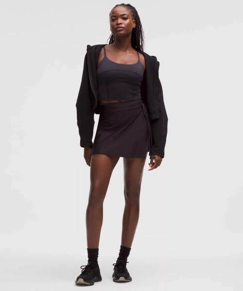 Satin Ballet High-Rise Wrap Skirt - Nightmoth - L