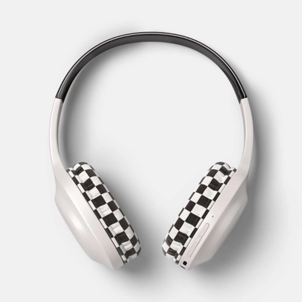 Wireless Built-In-Microphone Headphones - heyday™ Brown Checkered: On-Ear, USB-C