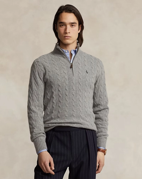Cable-Knit Quarter-Zip Jumper