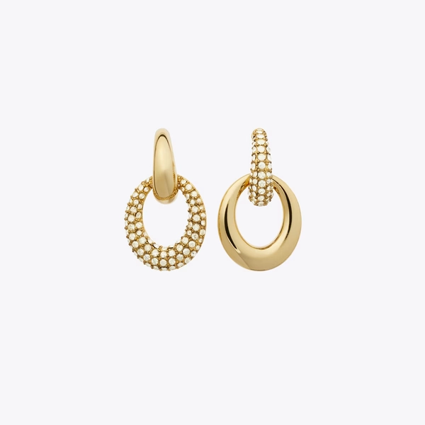 Pierced Pavé Doorknocker Earrings in yellow, size OS