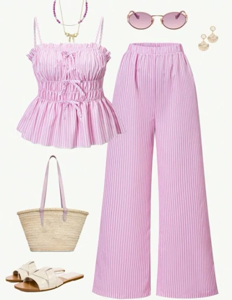 SHEIN Teens Trendy Ruffle Two-Piece Set