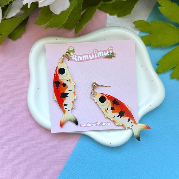 Koi Fish Acrylic Earrings