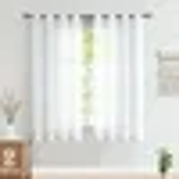 Decoultimatex White Sheer Window Curtains Panels for Living Room Bedroom Linen Textured Window Curtain Set 63-inch Long 52" w 2 Panels Grommet Top