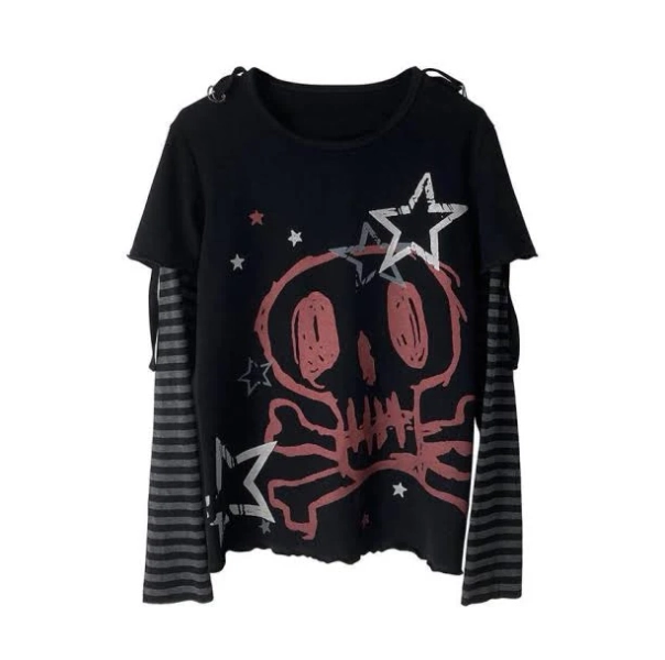 Aesthetic Skull Long Sleeve T-Shirt