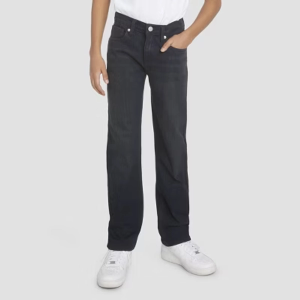 Levi's® Boys' 514 Straight Fit Performance Jeans - Black 16: Midweight Knit, Fly Button, 30.5" Inseam