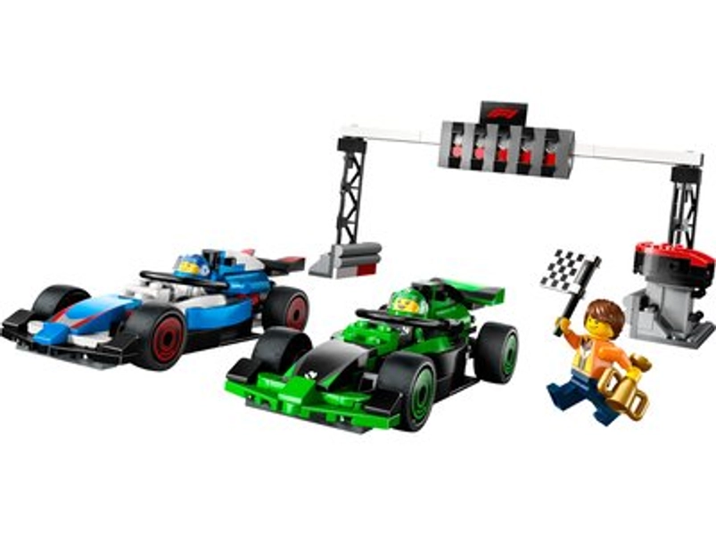 LEGO F1 Grid with VCARB & Sauber Race Cars
