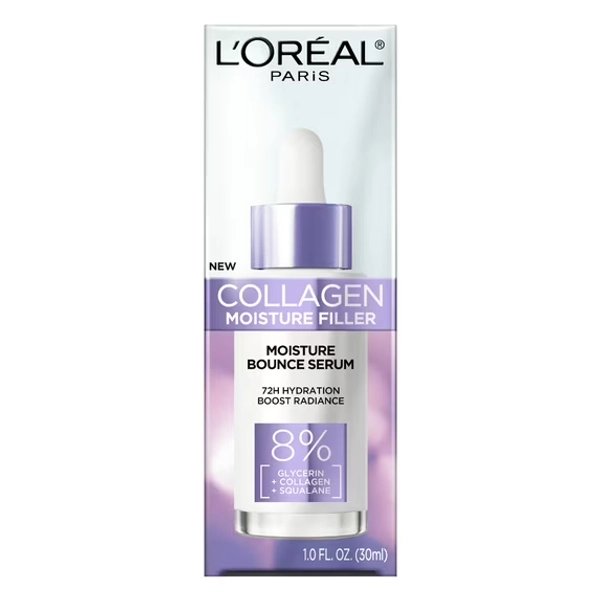 L'Oreal Paris Collagen Moisture Filler Moisture Bounce Hydrating Face Serum, 1 fl oz