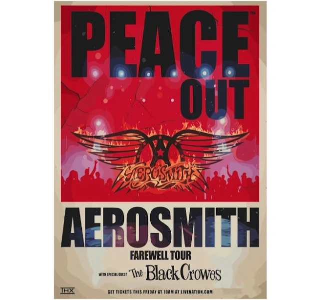 Displate Metal Poster "Aerosmith Peace Out Farewell Tour Poster" - Band - Magnetic Poster - Gift Idea