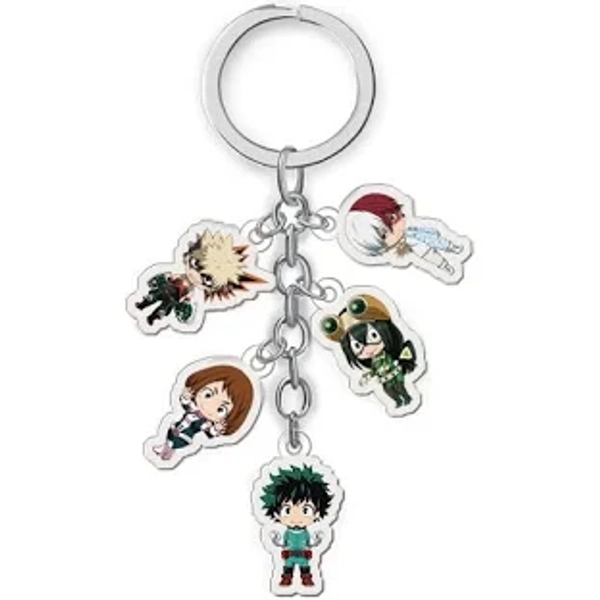 5pcs/Anime My Hero Academia keychain deku Midoriya Izuku Bakugou Katsuki Cartoon Character Model Key