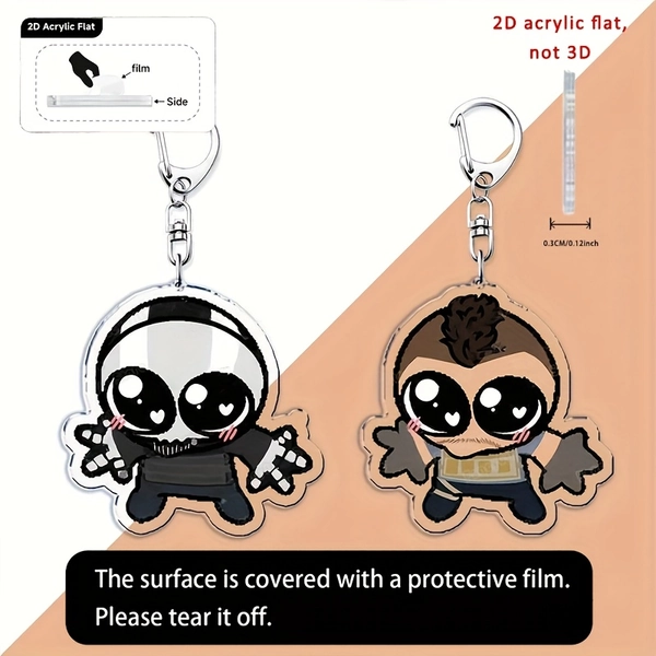 [Chibi Acrylic Keychain] 2D Flat Cute Cartoon Game Chibis Acrylic Keychain Ring - Double-Sided Acrylic Keychain Accessory, Perfect Gift, with a Lovely And Stylish Design
