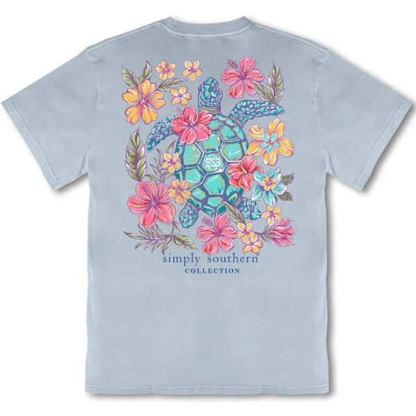 Simply Southern Girls' Mineral Washed Turtle T-Shirt, Size Medium | Eagle Eye Outfitters