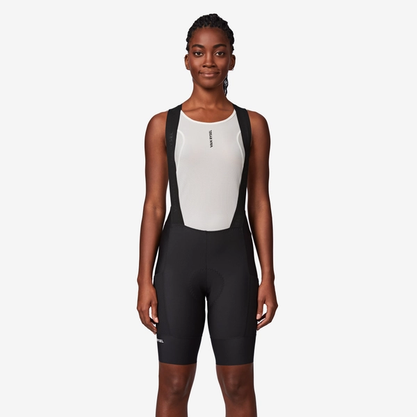 Culotte ciclismo corto con tirantes Mujer Endurance Negro | Decathlon