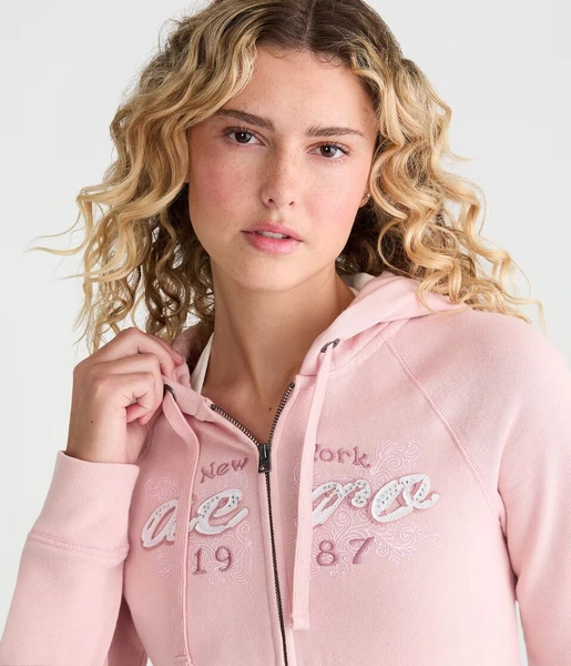 Aero New York Rhinestone Full-Zip Hoodie
