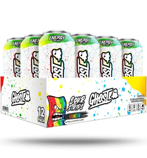 Ghost Energy Drink Sour Strips Rainbow 12-Pack