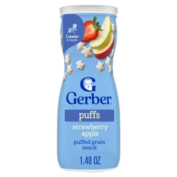 Gerber Baby Food Strawberry Apple Puffs Toddler Snacks - 1.48oz