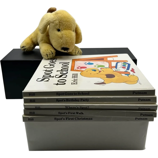 5 Vintage Hardcover Children's Spot Books with Original Plush Spot Stuffed Dog
