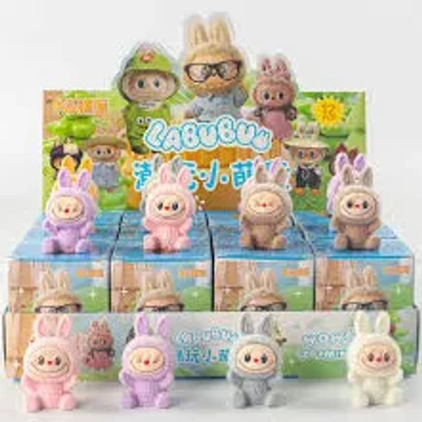 Flocking Labubu Ornaments Blind Box