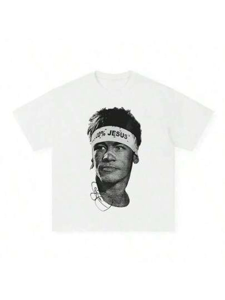 NeymarS American Football Star Print 100%Cotton Short-Sleeved T-Shirt Men Women Clothing Athleisure Print Fashion Oversize Tee