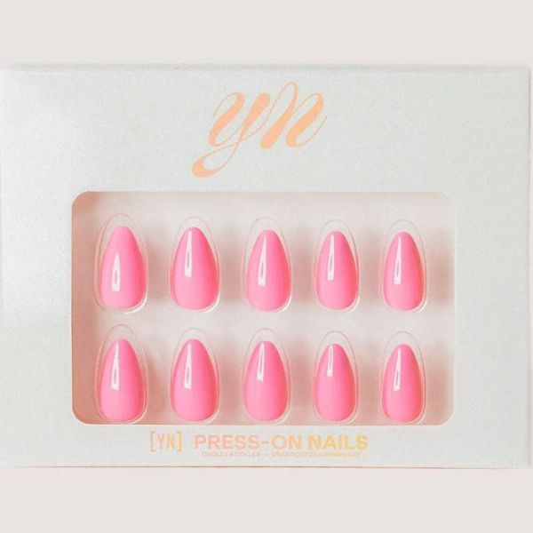 Pinky Promise Press-On Nails | Short Almond Bubblegum Pink Tips | Young Nails