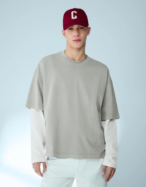 T-shirt double manche imprimé