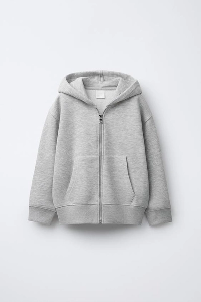 PLAIN ZIP-UP SWEATSHIRT