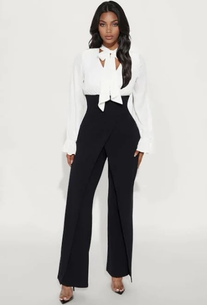 Fashion Nova Monica Crepe Tie Neck Jumpsuit