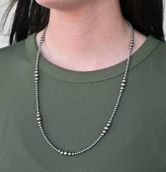 Multi-Sized Navajo Pearl Necklace 3-6mm