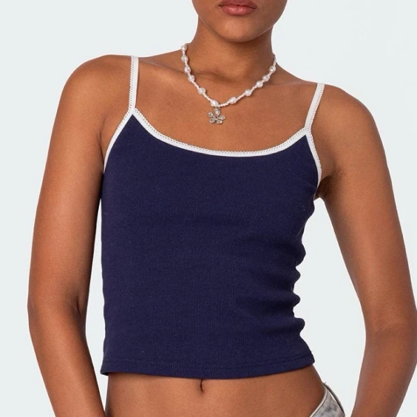 Edikted Women's Franky Ribbed Contrast Tank Top