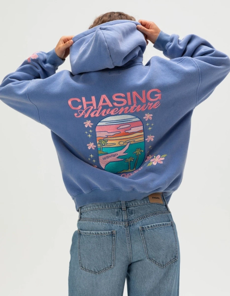MALIBU SKYYE Chasing Adventure Womens Hoodie - BLUE