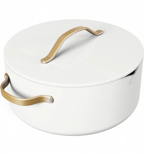 Drew Barrymore 8 Quart Ceramic Non-Stick Stock Pot with Strainer Lid