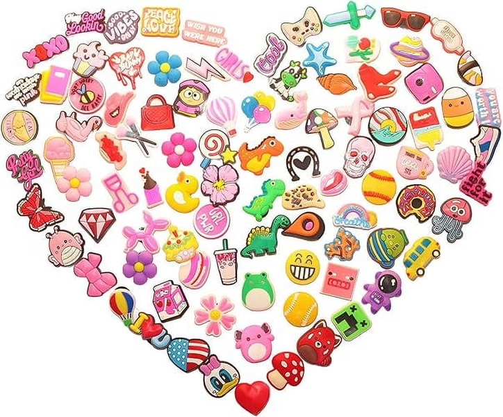 100PCs Random Shoe Charms for Croc, Non-Reapeat Decorations for Croc Clog, Suitable for Kids, Boys, Girls, Men, Women - Walmart.com