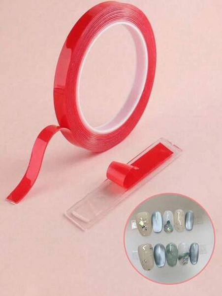 1pc Double-Sided Adhesive Tape, Suitable For Nail Stickers, Strong Adhesive, Double-Sided Nail Tape, Length 3 Meters, Width 10mm, Thickness 0.8mm, Nail Art Supplies, Nail Tools, Nail Art Tools, Back To School Season, Manicure, Nail Sticker Tools
