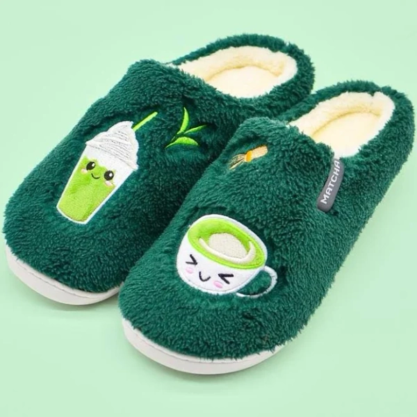 Fluffy Matcha Slippers