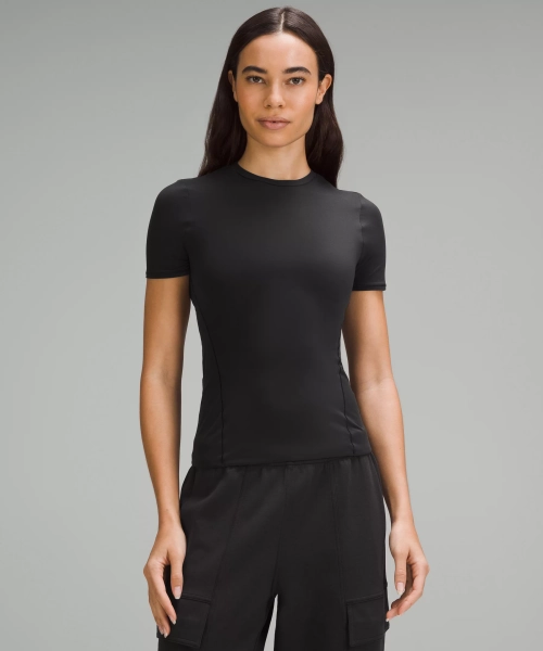 Wundermost Ultra-Soft Nulu Hip-Length Crewneck Shirt - Black - XS