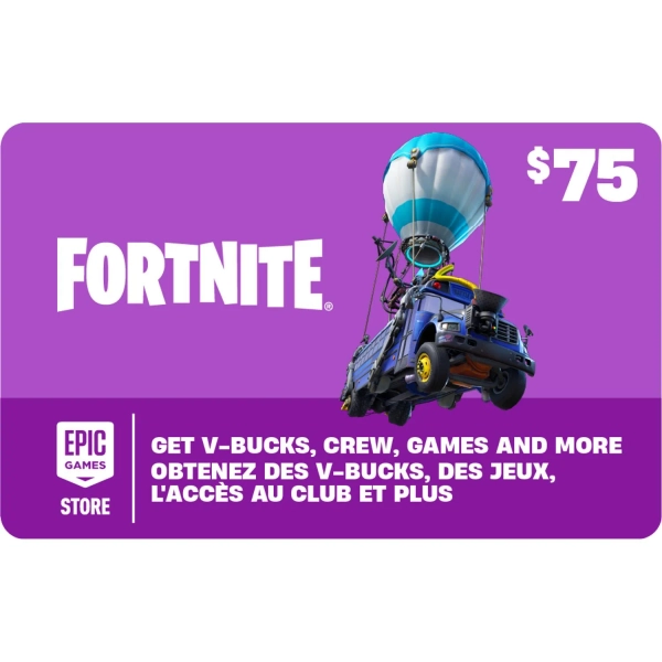 Fortnite Gift Card $75 [Digital] CA Only, Powered by the Epic Games Store(Digital Code)
