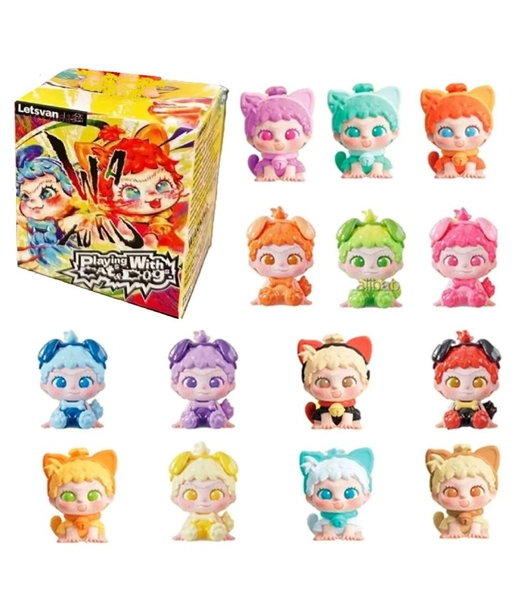 Letsvan Wakuku Cat Vs Dog Battle Figure Blind Box