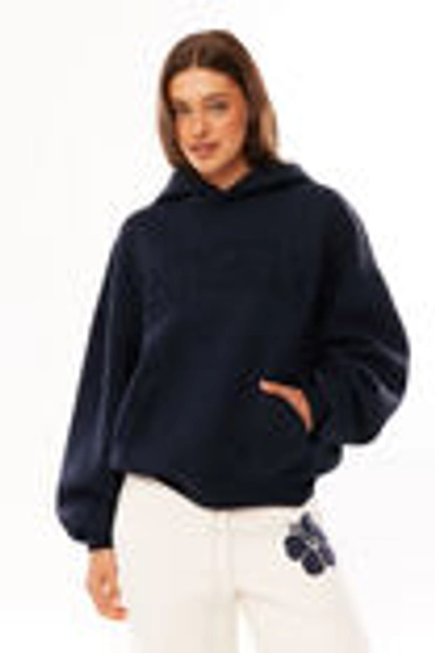 Ella Oversized Fleece Hoodie - Navy/Supre