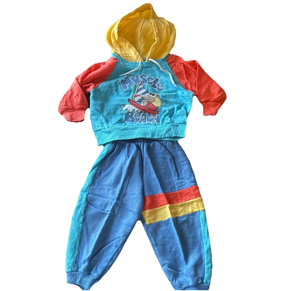 Vintage Carters 80s Sweater Pants Sweatset Beach Colorful Hoodie 18 Months