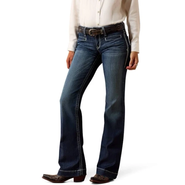 Ariat Women's Mid Rise Stretch Entwined Wide Leg Jeans