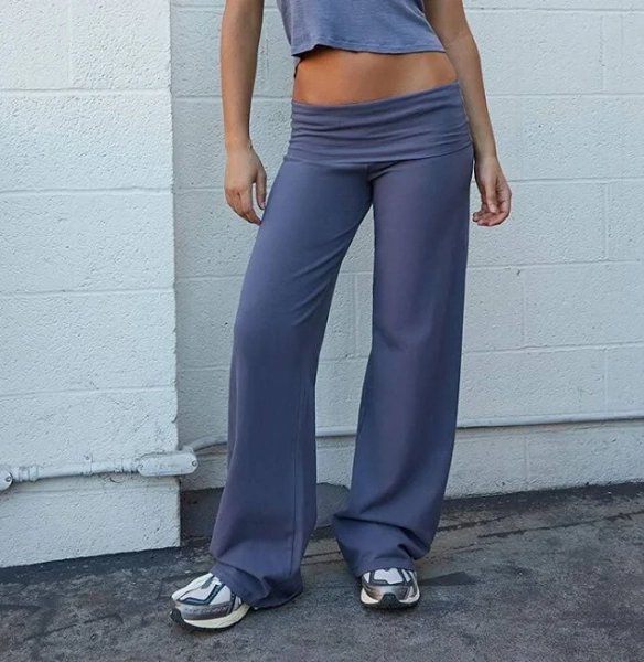 John Galt Women's Medium Blue Priscilla Flare Pants in Dark Blue
